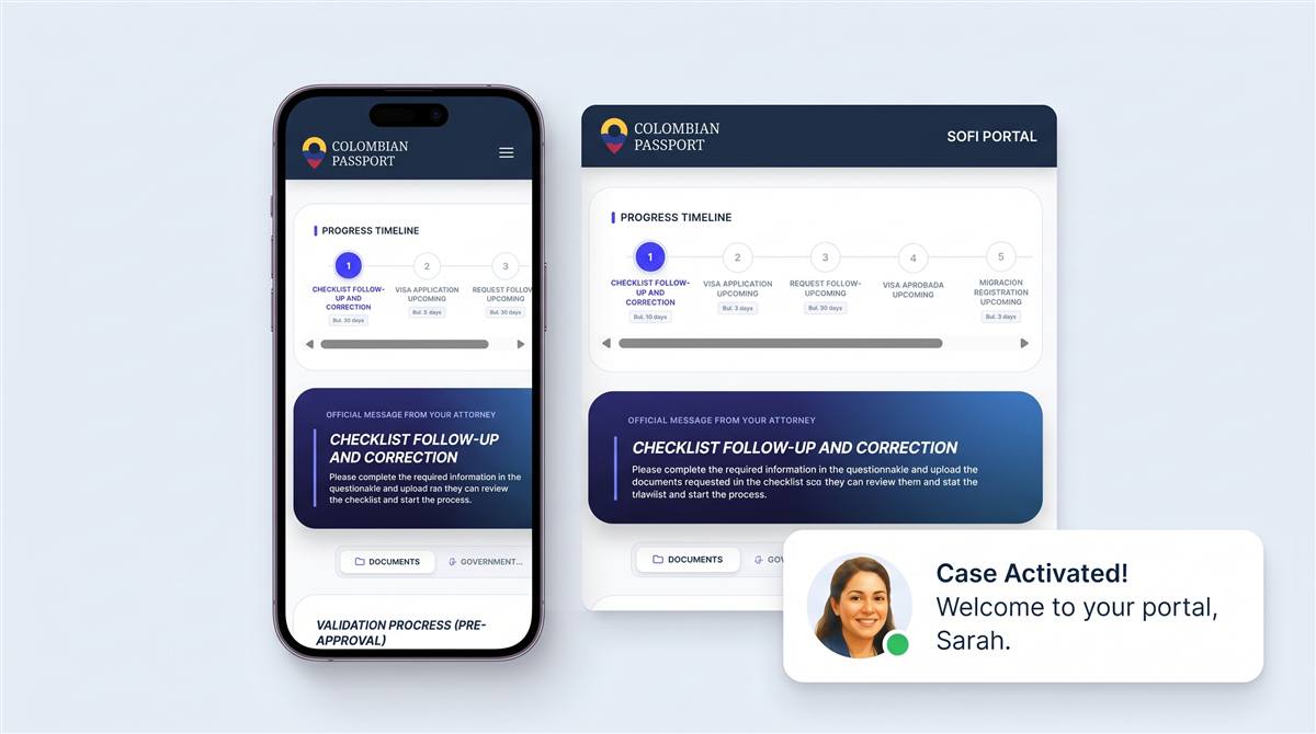 Sofi portal with your checklist on the phone